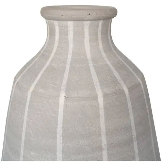 14" Blue & Gray Ombre Ceramic Abstract Drip Vase {8}