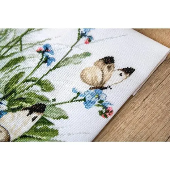 Letistitch Butterflies And Bluebird Flowers Counted Cross Stitch Kit {4}