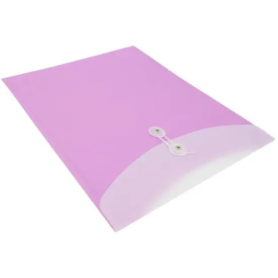 JAM Paper 9.75" x 12" Two-Tone Lilac Purple Plastic Button & String Tie Closure Envelopes, 12ct. {4}