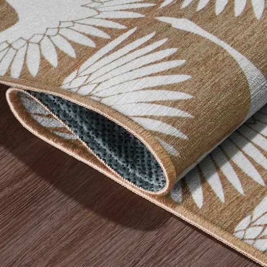 My Magic Carpet Flock Washable Rug Camel {4}