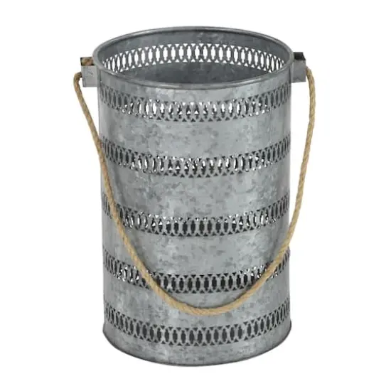 Gray Metal Coastal Lantern Set {3}