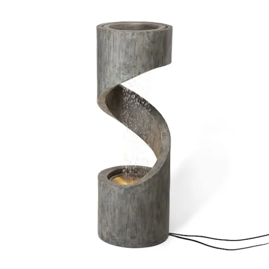 Glitzhome&reg; 3.5ft. Curving Shaped Outdoor LED Fountain Gray {1}