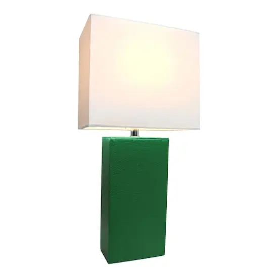 Lalia Home Lexington 21" Leather Home D&eacute;cor Table Lamp Green {3}