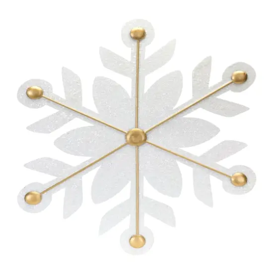 12ct. White & Gold Iron Snowflake Ornaments {3}