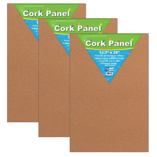 Flipside Products 12.5" x 26" Cork Panels, 3ct. {1}