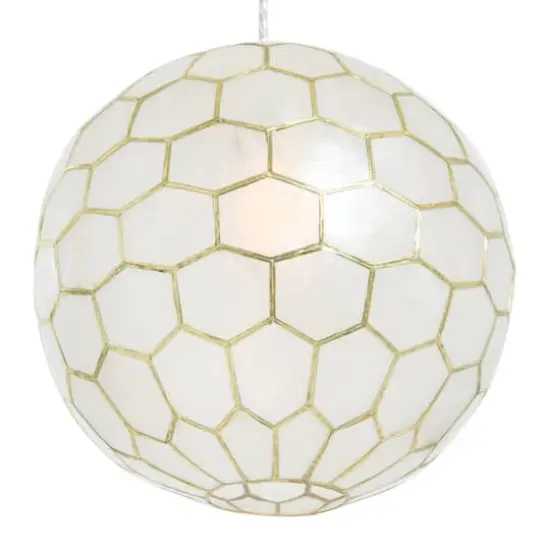 Hello Honey&reg; Capiz Honeycomb Globe Pendant Light {7}