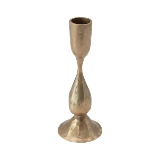 Hello Honey® 6.5" Antique Brass Hand-Forged Metal Taper Holder {1}