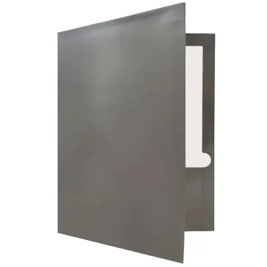 JAM Paper Laminated 2-Pocket Glossy Folders, 6ct. Gray {6}