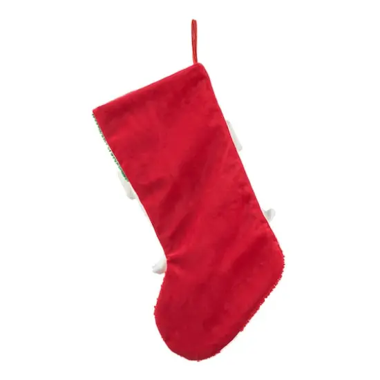 Glitzhome&reg; 20.5" Santa Hooked Stocking {6}