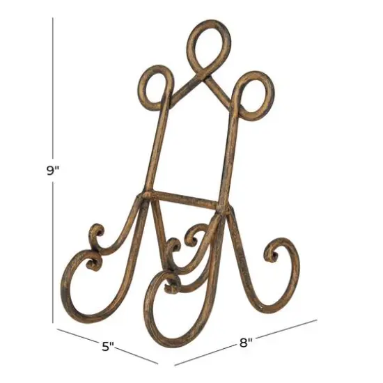 9" Brown Metal Traditional Easel {9}