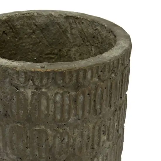 Hello Honey&reg; 7" Distressed Black Debossed Cement Planter {5}