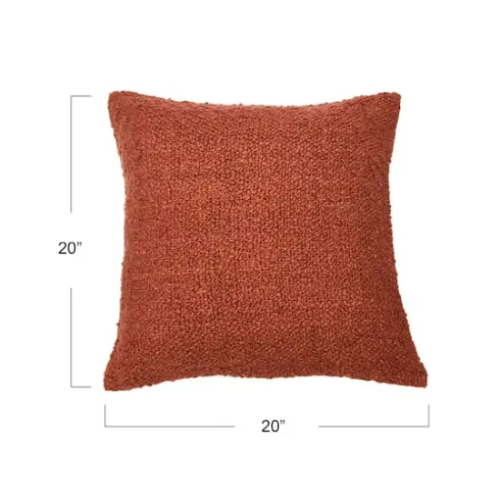 Hello Honey&reg; 20'' Red Square Boucle Cotton Pillow Cover {6}