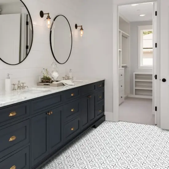 RoomMates Cosmos Gray Peel & Stick Floor Tile {3}