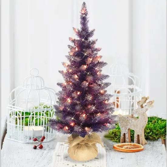 3ft. Pre-Lit Fashion Artificial Christmas Tree, Clear Lights {3}
