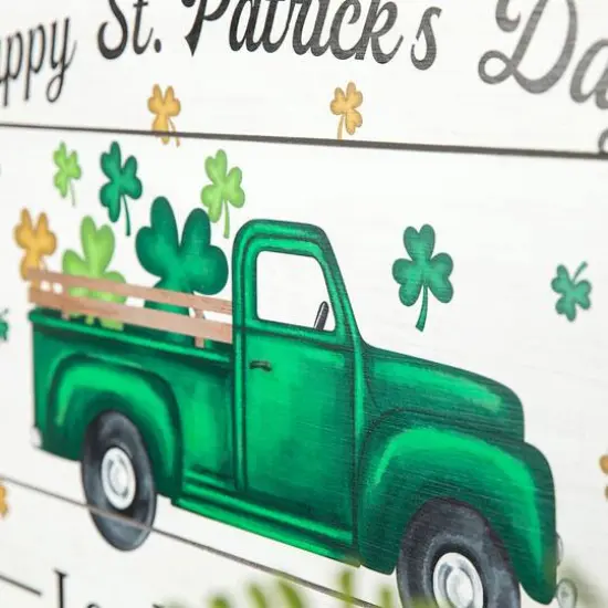 Glitzhome&reg; 24" St. Patrick's Truck Wooden Wall D&eacute;cor {7}