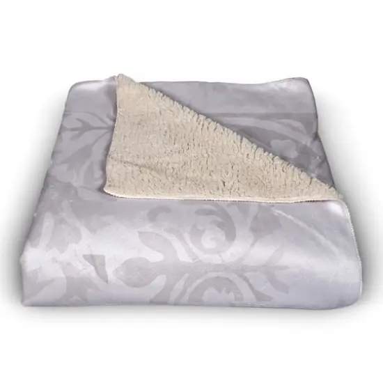 Gray Tile Pattern Sherpa Fleece Blanket {3}