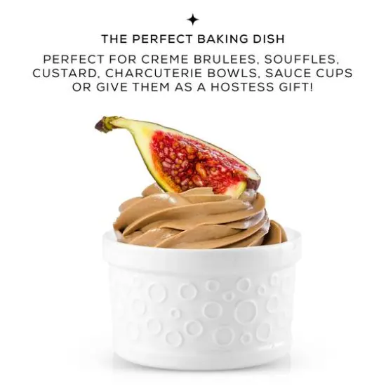 JoyJolt&reg; White Embossed Porcelain Ramekins, 4ct. {5}