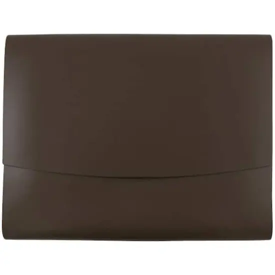JAM Paper Italian Leather Snap Closure Portfolio Dark Brown {1}