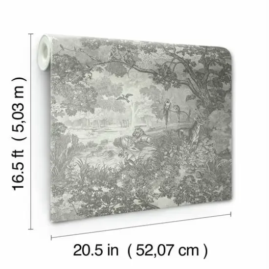 RoomMates Jungle Toile Peel & Stick Wallpaper Taupe/Gray {9}