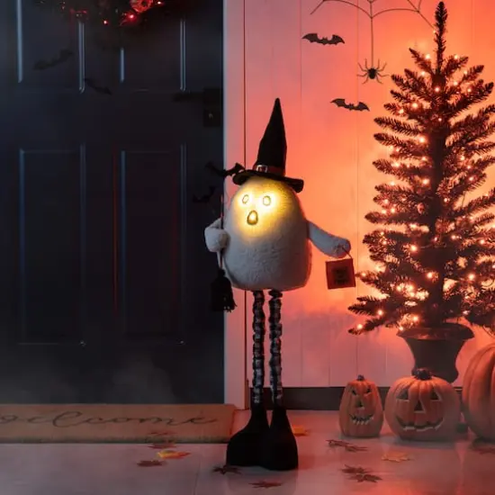 Glitzhome&reg; 38" Lighted Halloween Fabric Ghost Standing D&eacute;cor with Timer {3}