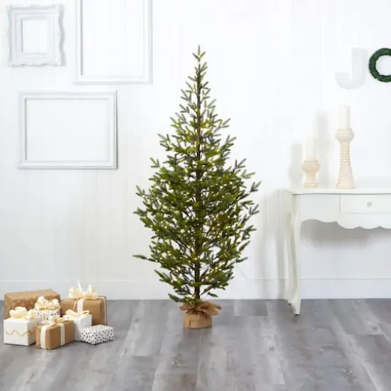 6ft. Pre-Lit Fraser Fir Artificial Christmas Tree, Clear LED Lights {3}