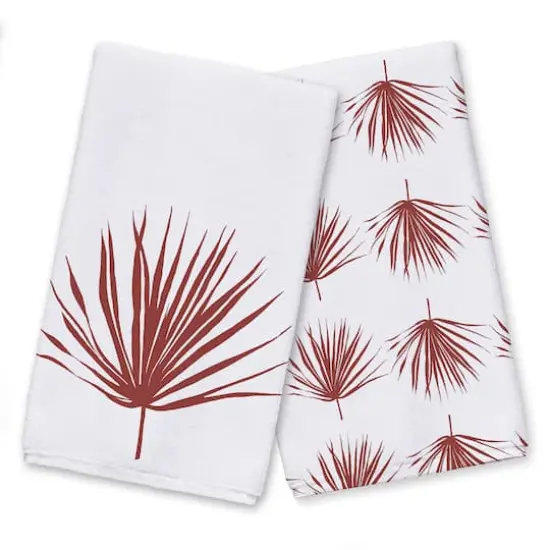 Terracota Palm Leaf 16" x 25" Tea Towel Set of 2 {1}