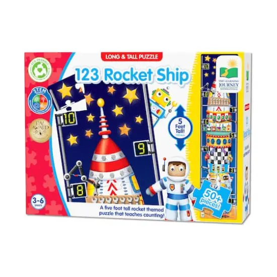 Long & Tall Puzzle - 123 Rocket Ship: 50+ Pcs {1}