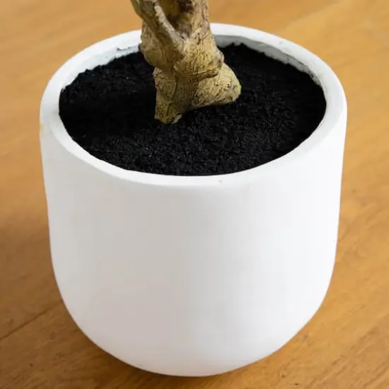 4ft. Artificial Lush Fiddle Leaf Tree in Decorative White Planter {6}