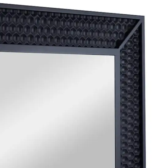 Set of 2" Black Wood Contemporary Console Table with Mirror, 31" x 31" x 16" {5}