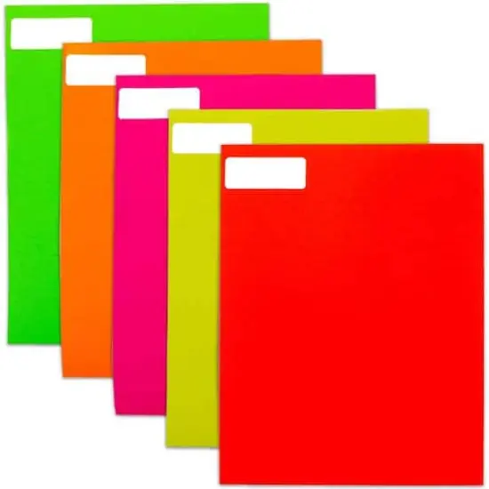 JAM Paper Assorted Bright Neon Fluorescent Mailing Address Labels, 5 Packs of 120 {1}