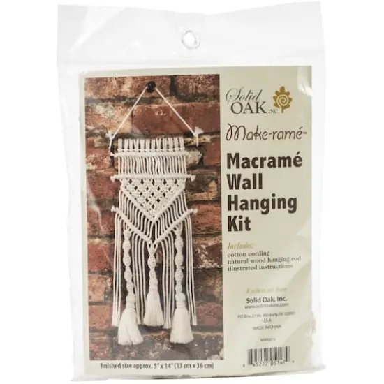 Solid Oak Make-ram&eacute;&trade; Tassel and Twists Mini Macram&eacute; Wall Hanging Kit {1}