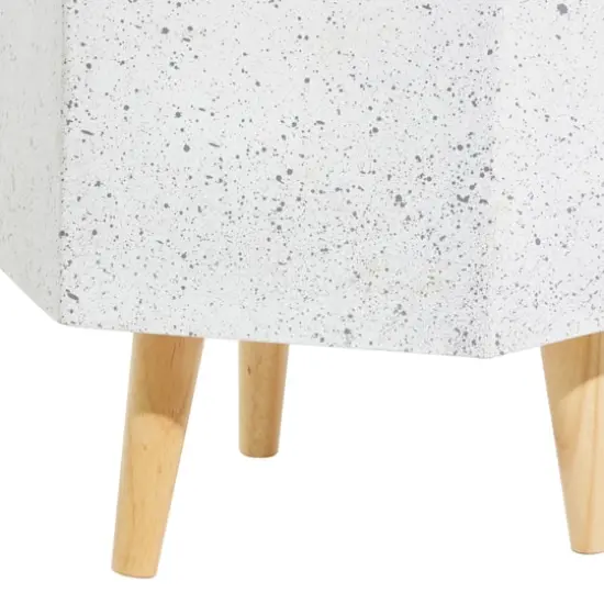 Set of 2 White MgO Contemporary Planter 15", 17" {5}