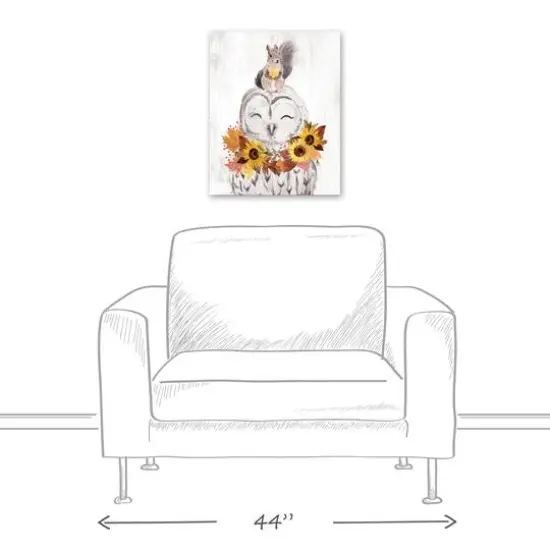 Owl & Squirrel Canvas Wall Art {6}