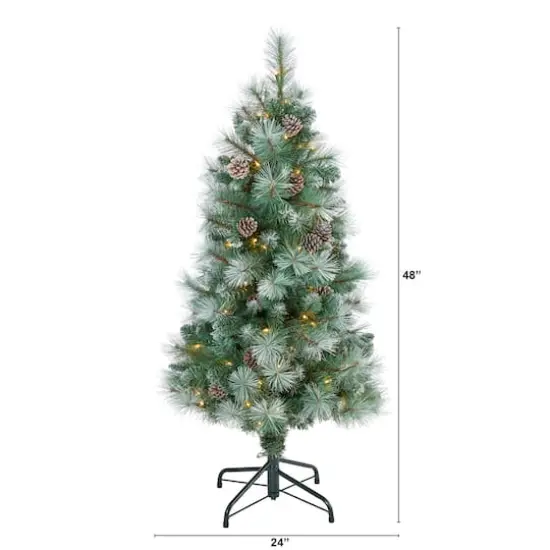 4ft. Pre-Lit British Columbia Mountain Pine Artificial Christmas Tree, Clear LED Lights {8}