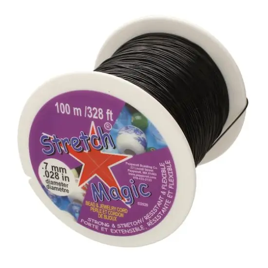 Stretch Magic&reg; 0.7mm Black Bead & Jewelry Cord, 100m {1}