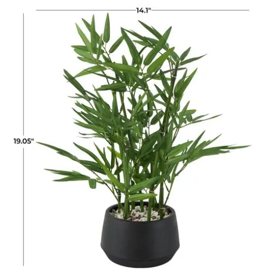 19" Green Foliage Artificial Plant with Black Pot {8}