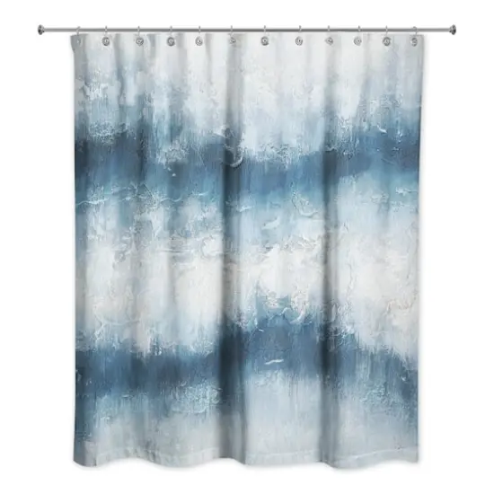 Painterly Abstract Waves Shower Curtain {1}