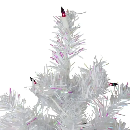 3ft. Pre-Lit White Iridescent Pine Artificial Christmas Tree, Purple Lights {4}