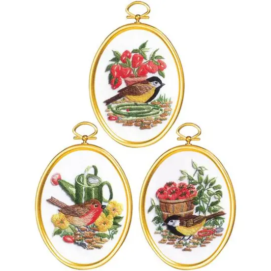Janlynn&reg; Gardening Birds Embroidery Kit Set {3}