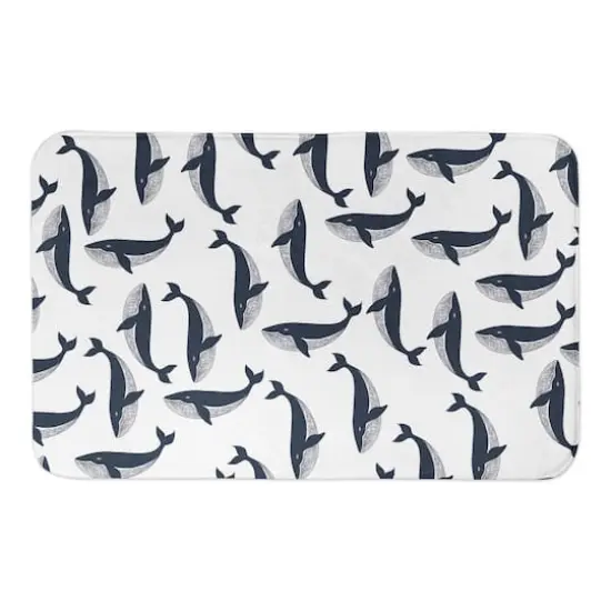 Whale Pattern 34" x 21" Bath Mat {1}