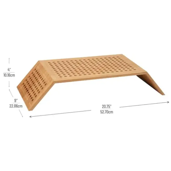 Mind Reader Lattice Collection Brown Rayon from Bamboo Foldable Monitor Stand {4}