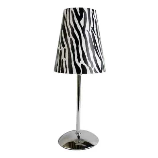 LimeLights 12.5" Silver Plastic Zebra Print Table Lamp  {1}