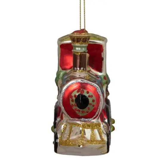 5.5" Red & Green Contemporary Train Christmas Ornament {6}
