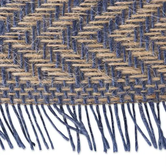 DII&reg; 108" Chevron Burlap Table Runner French Blue {5}
