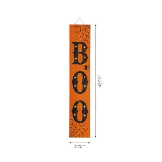Glitzhome&reg; 42" Lighted Halloween BOO Porch Sign {4}