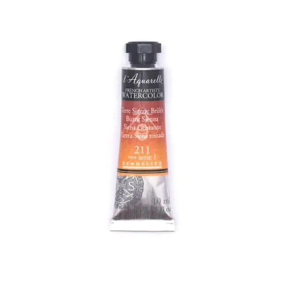 Sennelier French Artists' Watercolor, 10mL 211 Burnt Sienna S1 {1}