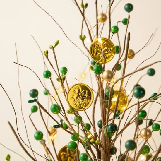 Glitzhome&reg; 21" Lighted St. Patrick's Gold Coin Table Tree {7}