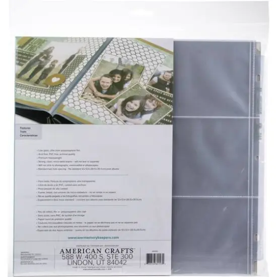 We R Memory Keepers&reg; 12" x 12" Post Photo Sleeves with 4" x 6" Pockets, 10ct. {6}