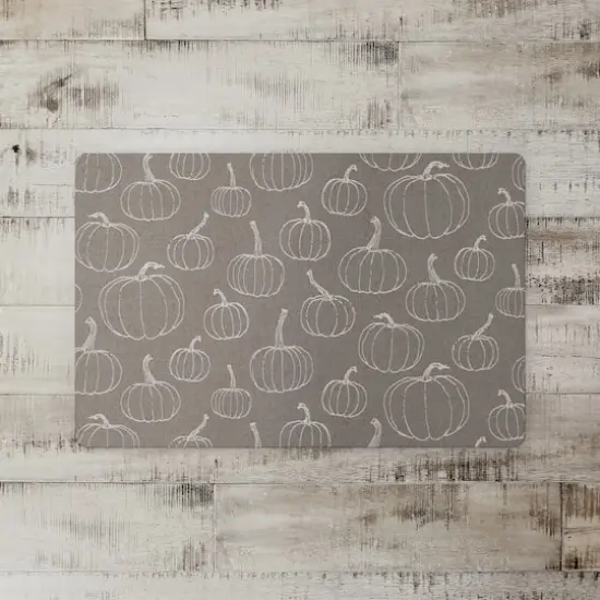 Gray Pumpkin Pattern Floor Mat {3}