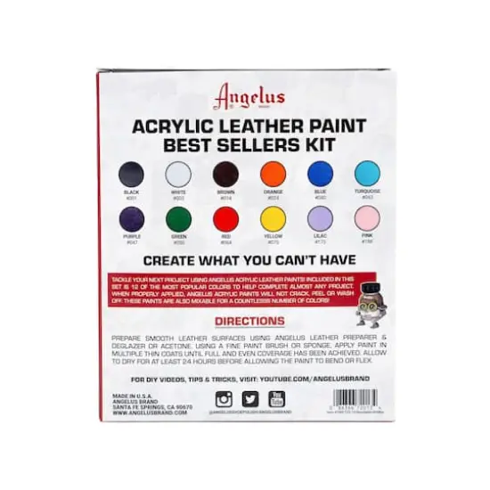 Angelus&reg; Best Sellers 12 Color Acrylic Leather Paint Best Sellers Kit {3}